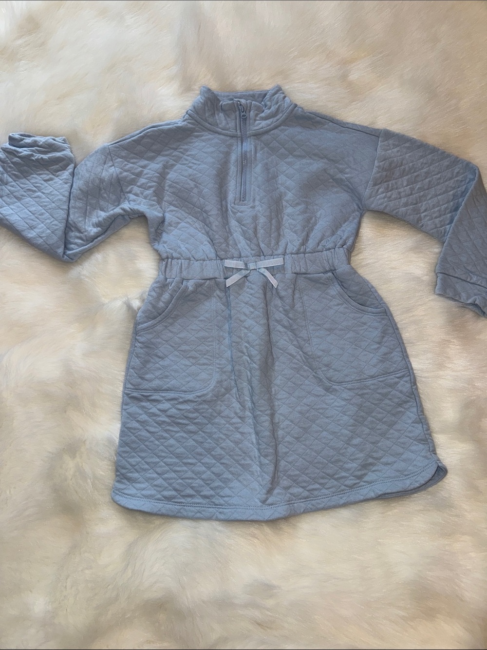 Janie and Jack Kids Quilted dress in Light Blue size 7
